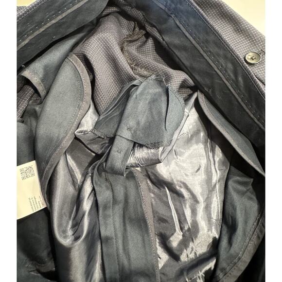 BOSS Hugo Boss Navy Virgin Wool Pants Men’s Size 38R Blue Check Classic Cuffed - Picture 14 of 14